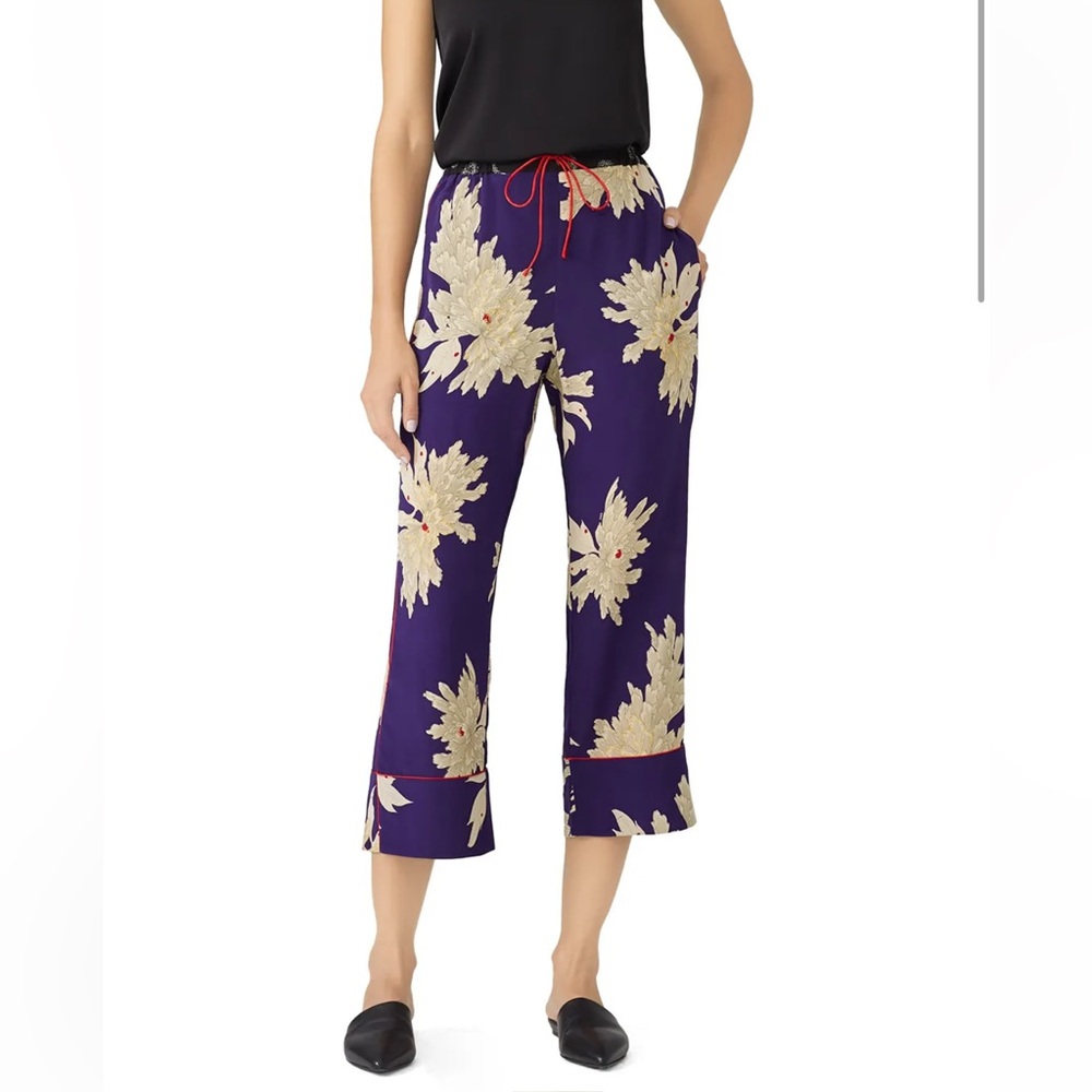 Zadig & Voltaire Roses Blossom Printed Silk Pants Size 40 / Large